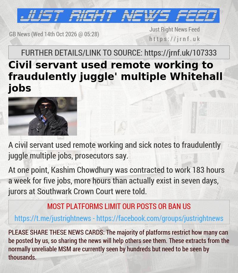Civil servant ‘used remote working to fraudulently juggle’ multiple Whitehall jobs