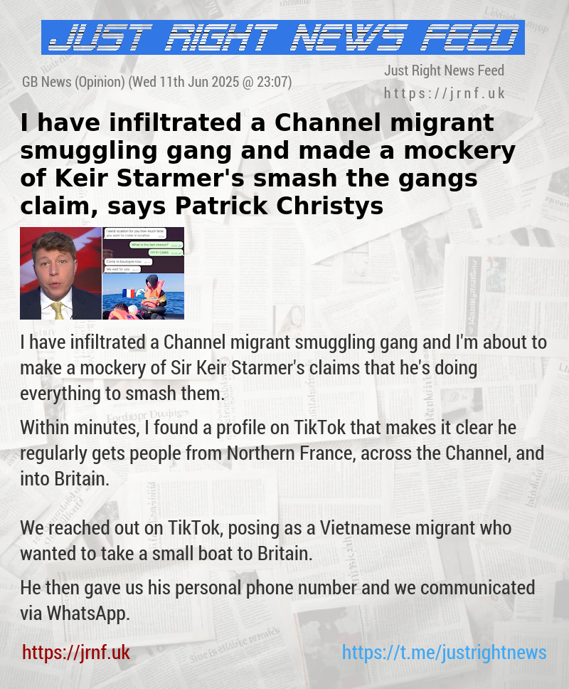 I have infiltrated a Channel migrant smuggling gang and made a mockery of Keir Starmer’s smash the gangs claim, says Patrick Christys