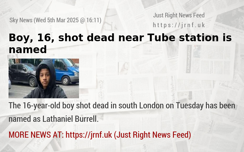 Boy, 16, shot dead near Tube station is named