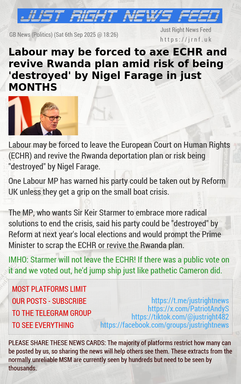 Labour may be forced to axe ECHR and revive Rwanda plan amid risk of being ’destroyed’ by Nigel Farage in just MONTHS