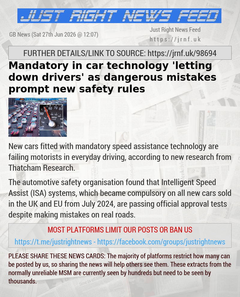 Mandatory in—car technology ’letting down drivers’ as dangerous mistakes prompt new safety rules