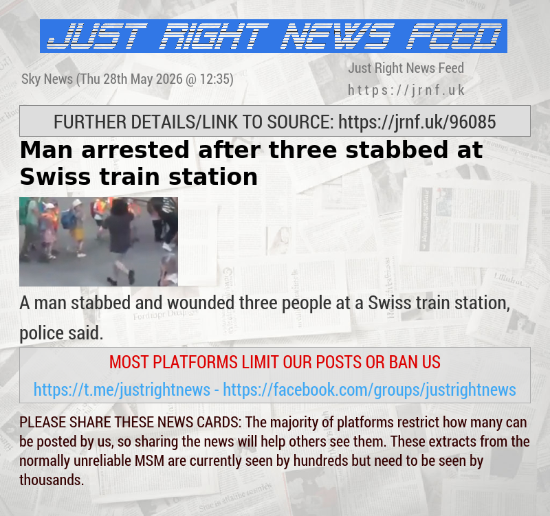Man arrested after three stabbed at Swiss train station