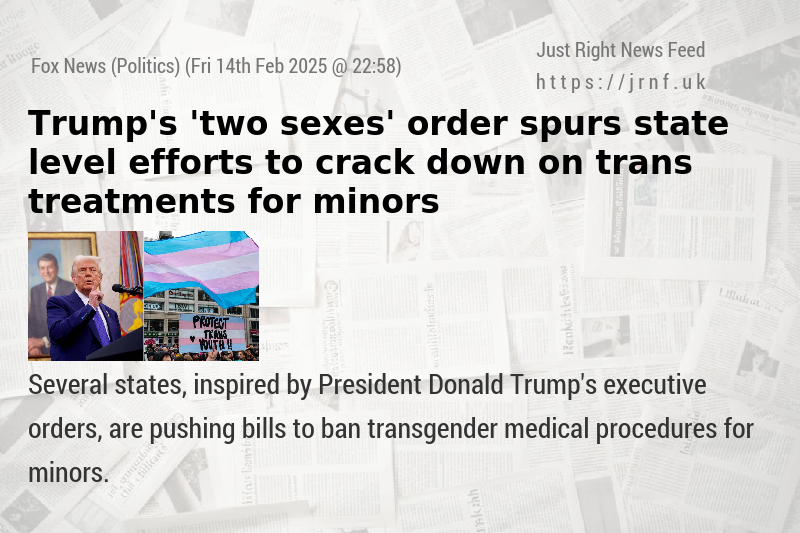 Trump’s ’two sexes’ order spurs state—level efforts to crack down on trans treatments for minors