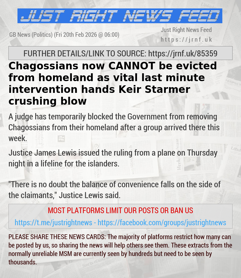 Chagossians now CANNOT be evicted from homeland as vital last—minute intervention hands Keir Starmer crushing blow