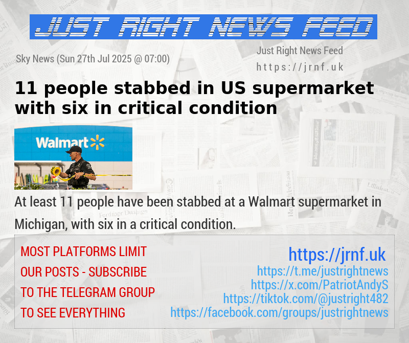 11 people stabbed in US supermarket — with six in critical condition