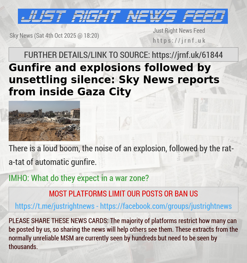 Gunfire and explosions followed by unsettling silence: Sky News reports from inside Gaza City