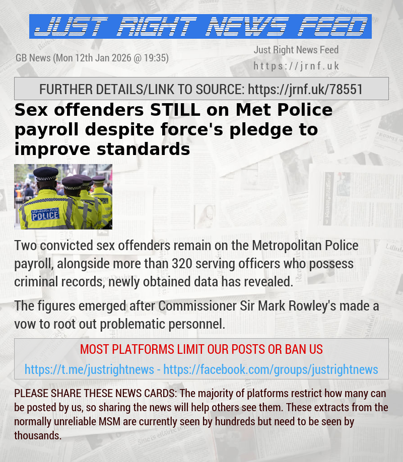 Sex offenders STILL on Met Police payroll despite force’s pledge to improve standards