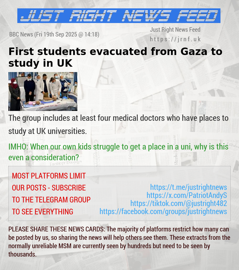 First students evacuated from Gaza to study in UK