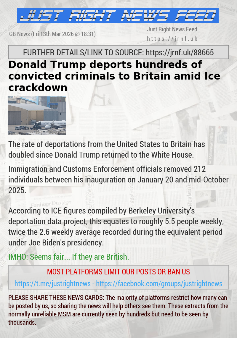 Donald Trump deports hundreds of convicted criminals to Britain amid Ice crackdown