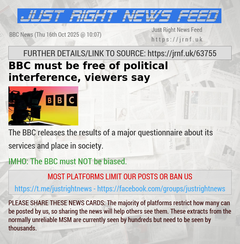 BBC must be free of political interference, viewers say