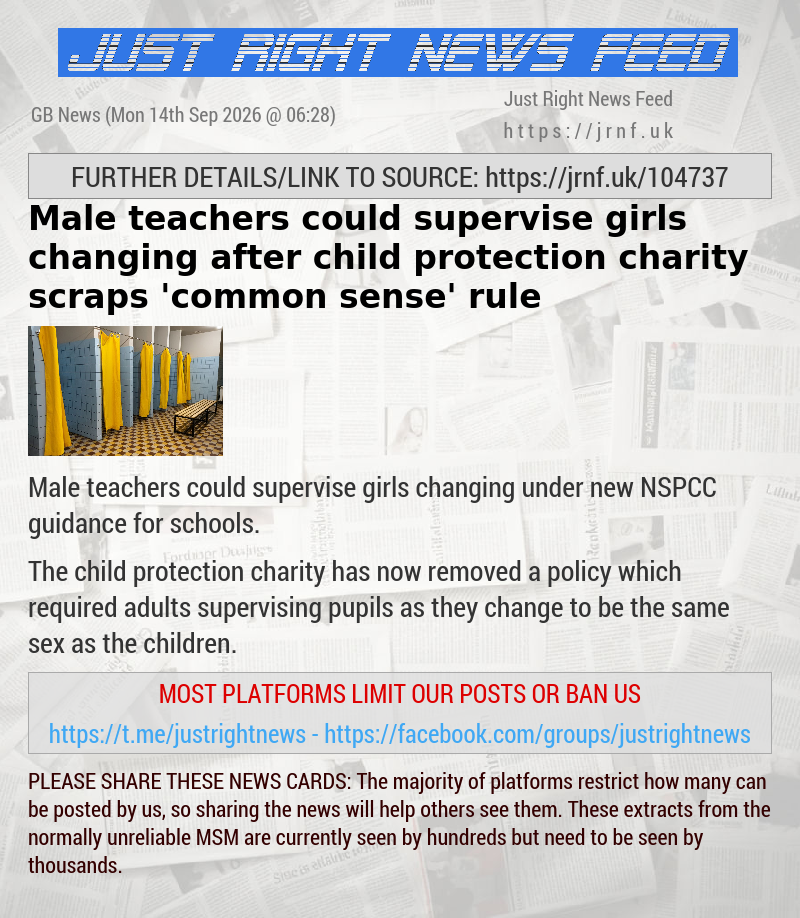 Male teachers could supervise girls changing after child protection charity scraps ’common sense’ rule