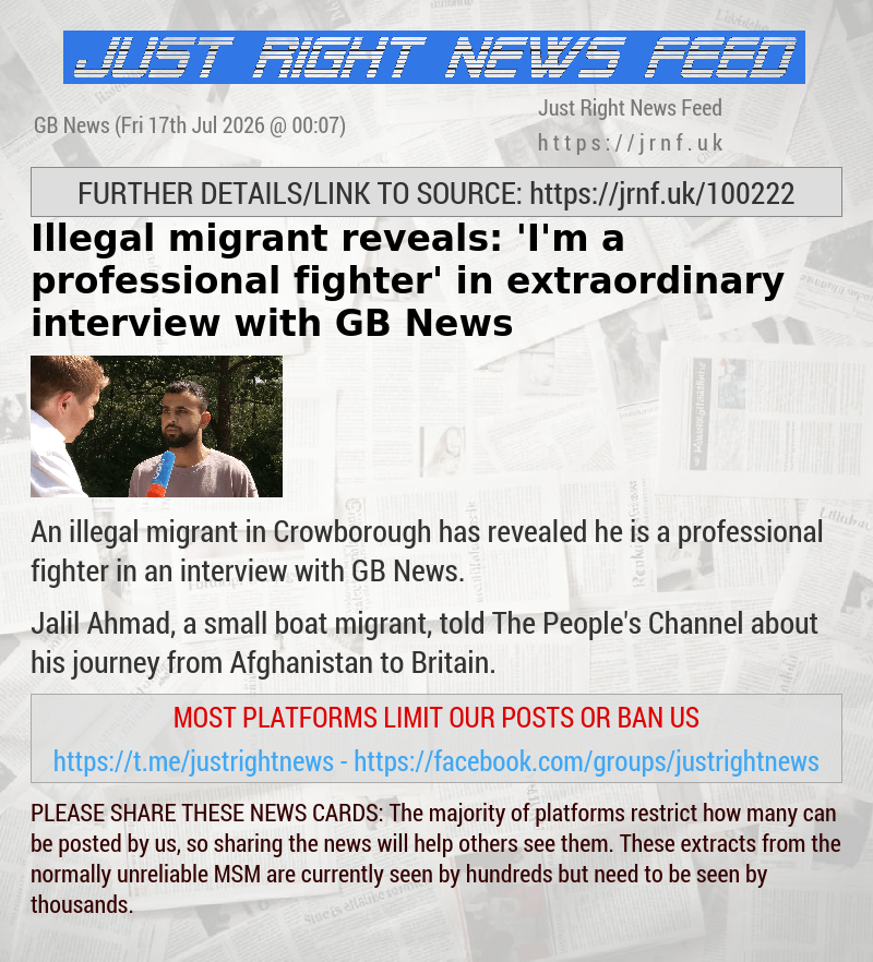 Illegal migrant reveals: ’I’m a professional fighter’ in extraordinary interview with GB News