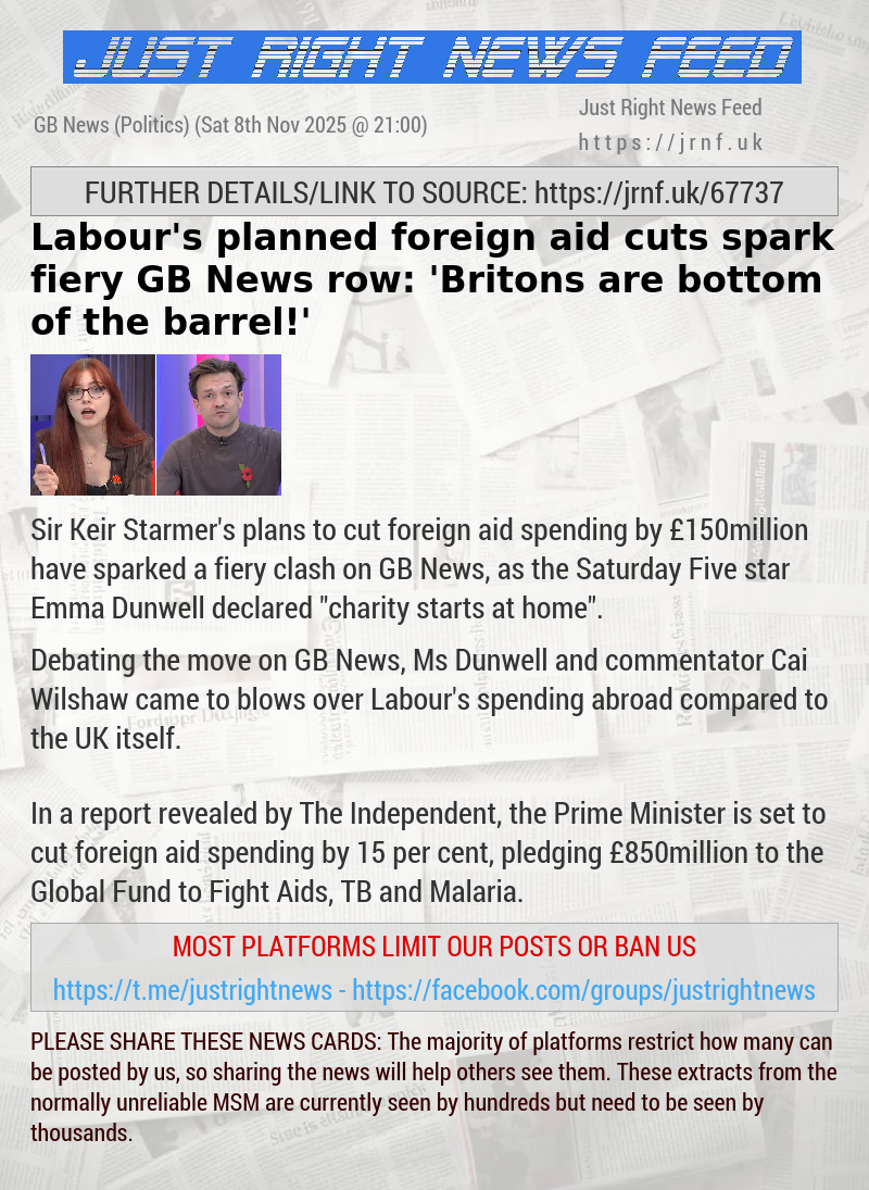 Labour’s planned foreign aid cuts spark fiery GB News row: ’Britons are bottom of the barrel!’