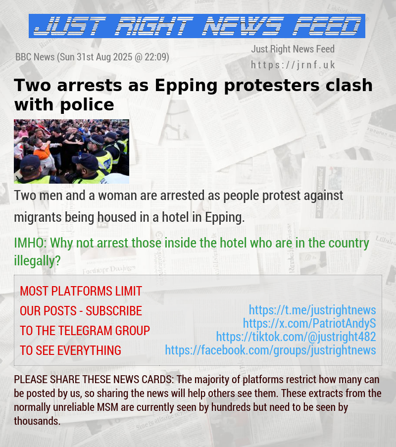 Two arrests as Epping protesters clash with police