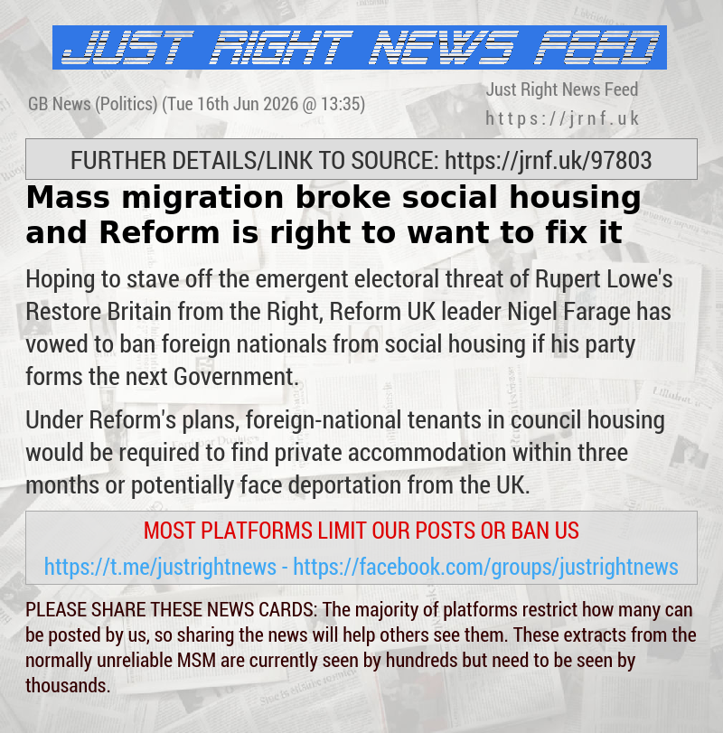 Mass migration broke social housing and Reform is right to want to fix it