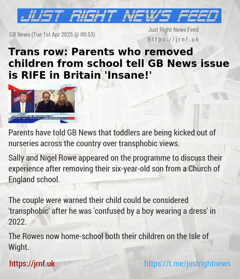 Trans row: Parents who removed children from school tell GB News issue is RIFE in Britain — ’Insane!’
