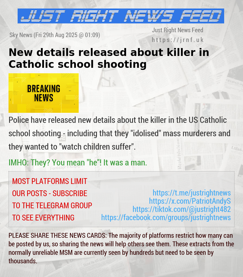 New details released about killer in Catholic school shooting
