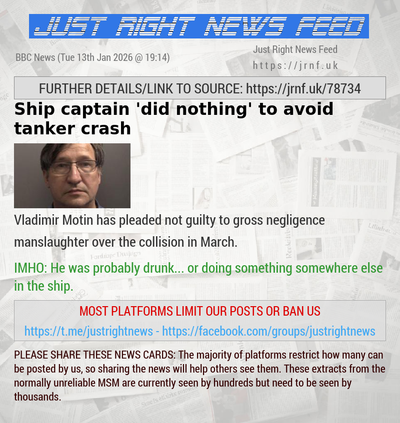 Ship captain ’did nothing’ to avoid tanker crash