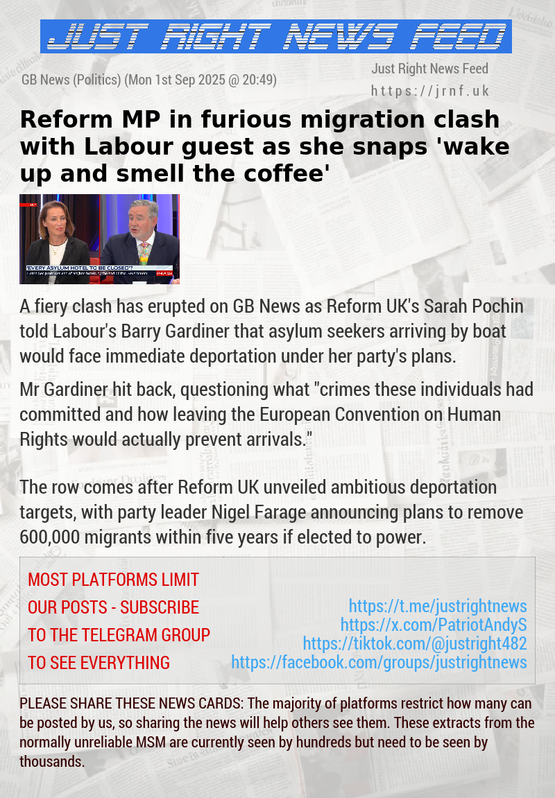 Reform MP in furious migration clash with Labour guest as she snaps ’wake up and smell the coffee’