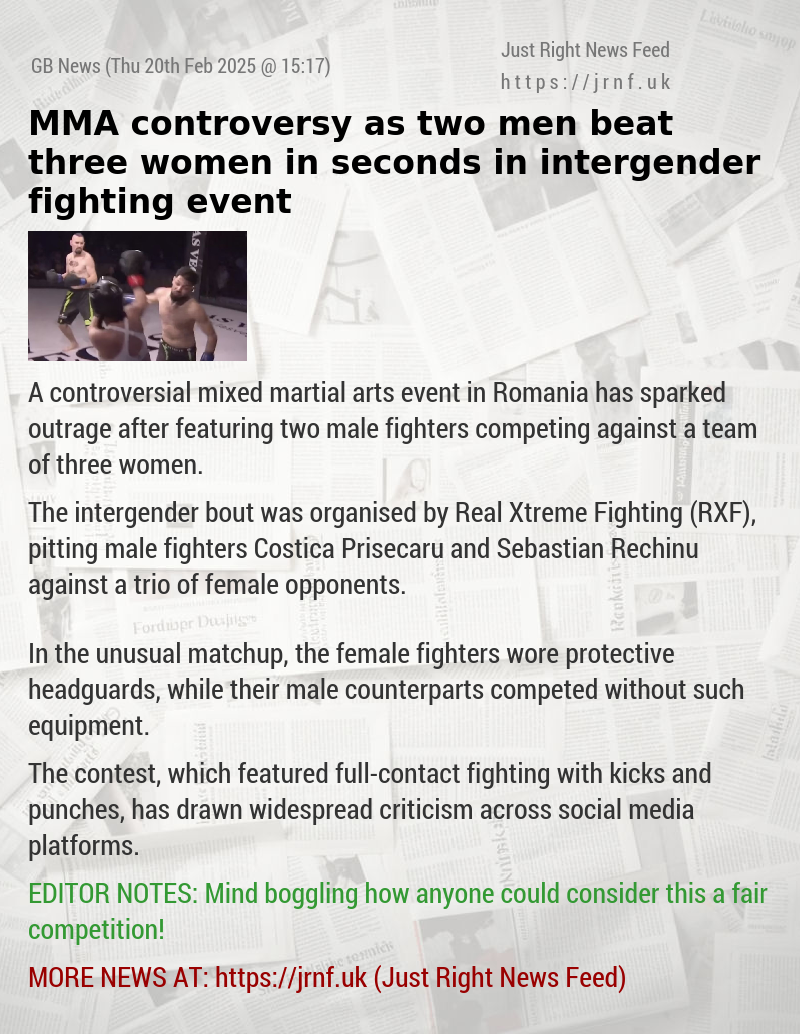 MMA controversy as two men beat three women in seconds in intergender fighting event