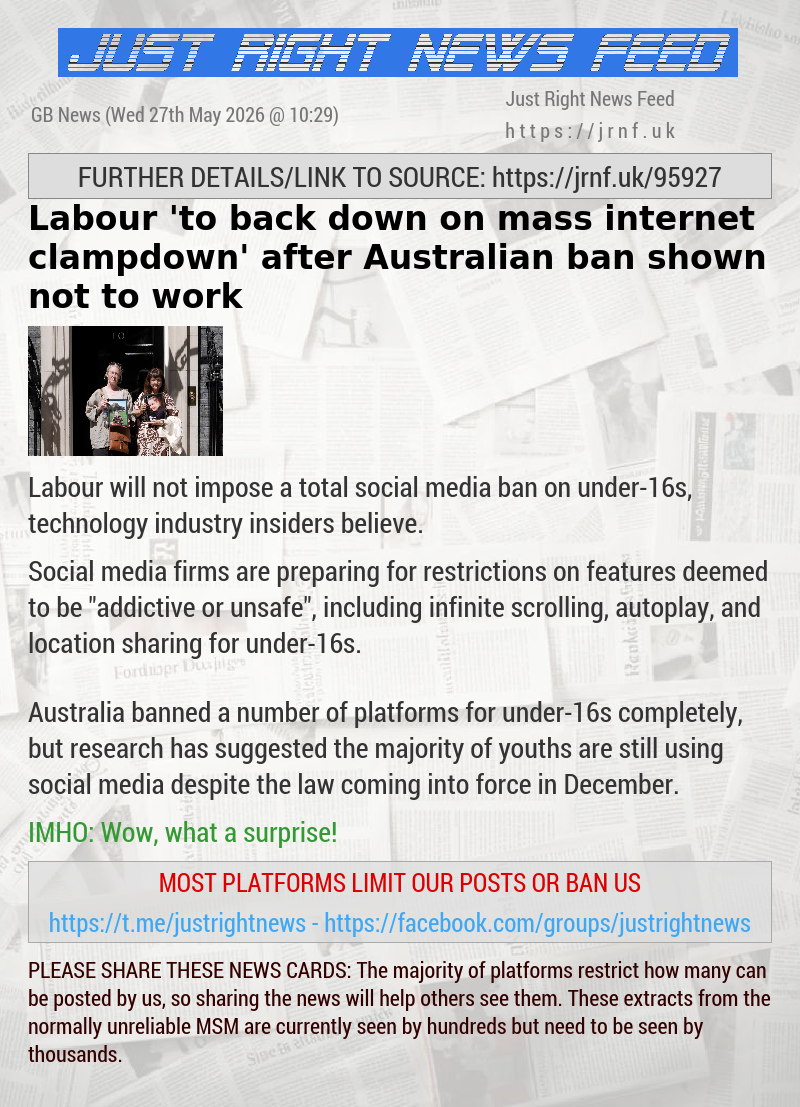 Labour ’to back down on mass internet clampdown’ after Australian ban shown not to work