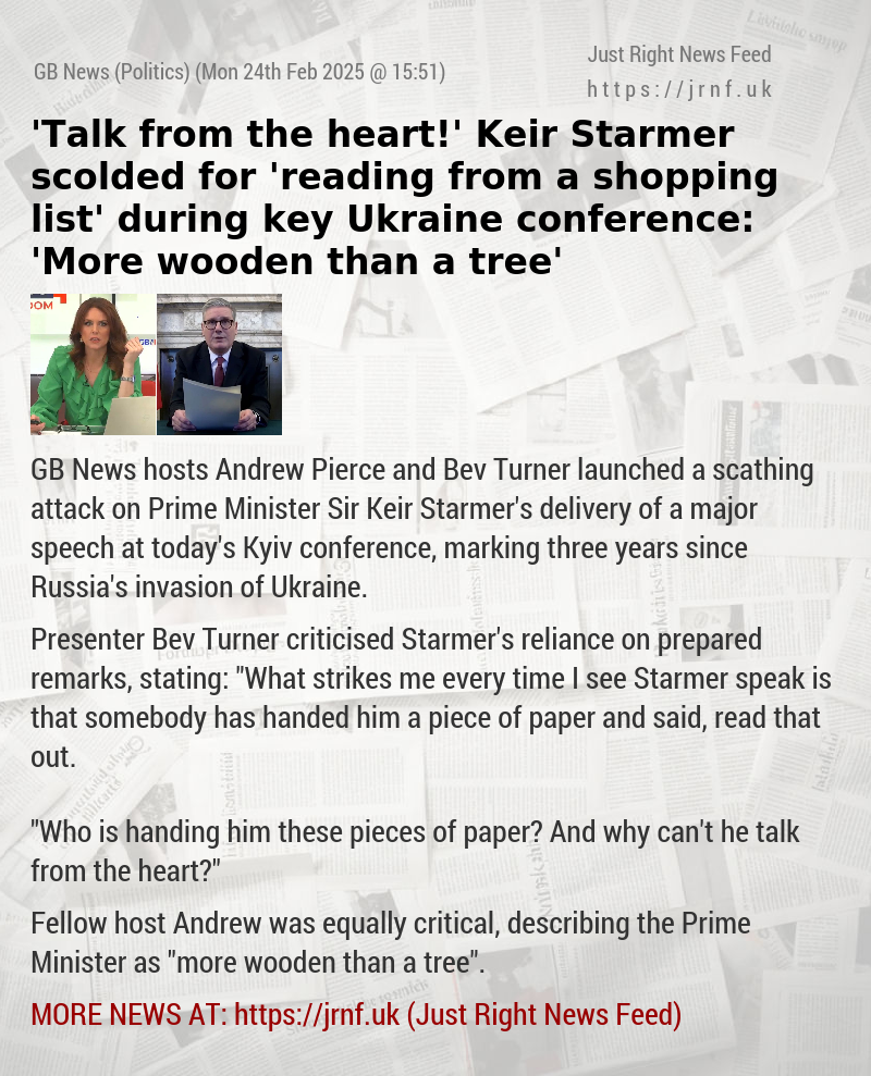 ’Talk from the heart!’ Keir Starmer scolded for ’reading from a shopping list’ during key Ukraine conference: ’More wooden than a tree’