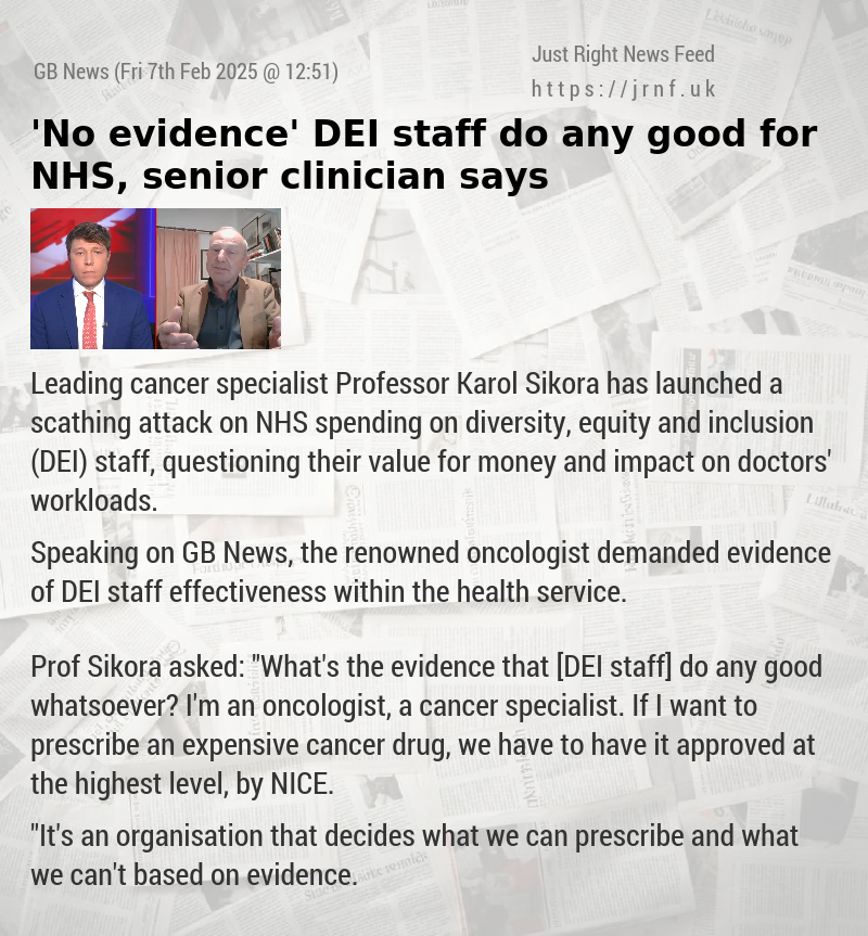 ’No evidence’ DEI staff do any good for NHS, senior clinician says