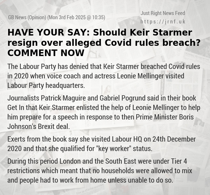 HAVE YOUR SAY: Should Keir Starmer resign over alleged Covid rules breach? COMMENT NOW