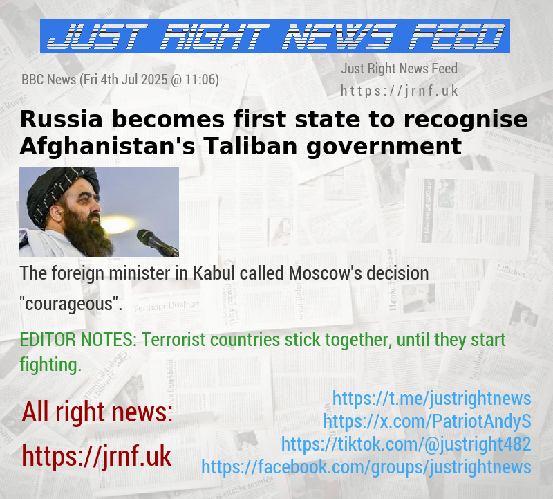 Russia becomes first state to recognise Afghanistan’s Taliban government
