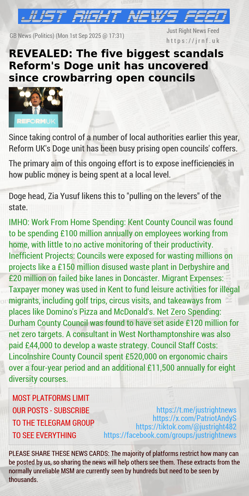REVEALED: The five biggest scandals Reform’s Doge unit has uncovered since crowbarring open councils