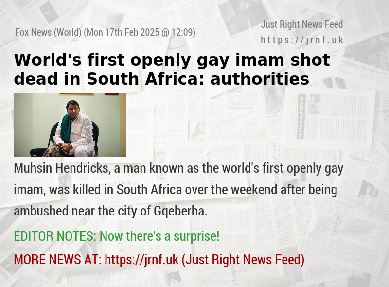 World’s first openly gay imam shot dead in South Africa: authorities