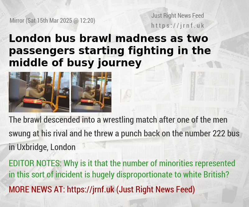 London bus brawl madness as two passengers starting fighting in the middle of busy journey