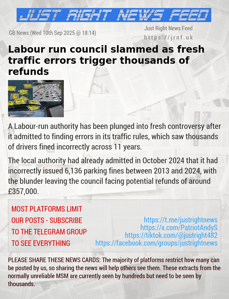 Labour—run council slammed as fresh traffic errors trigger thousands of refunds