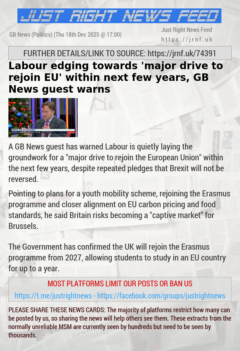 Labour edging towards ’major drive to rejoin EU’ within next few years, GB News guest warns