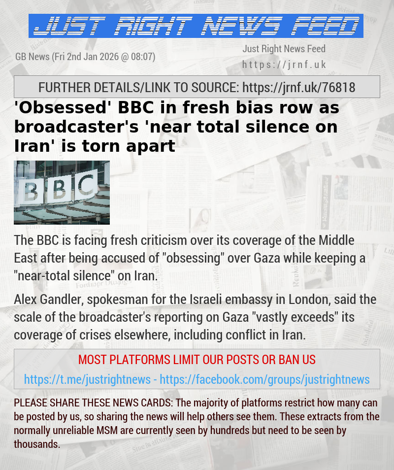 ’Obsessed’ BBC in fresh bias row as broadcaster’s ’near—total silence on Iran’ is torn apart