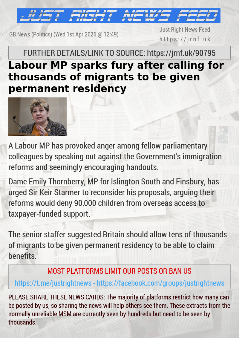 Labour MP sparks fury after calling for thousands of migrants to be given permanent residency