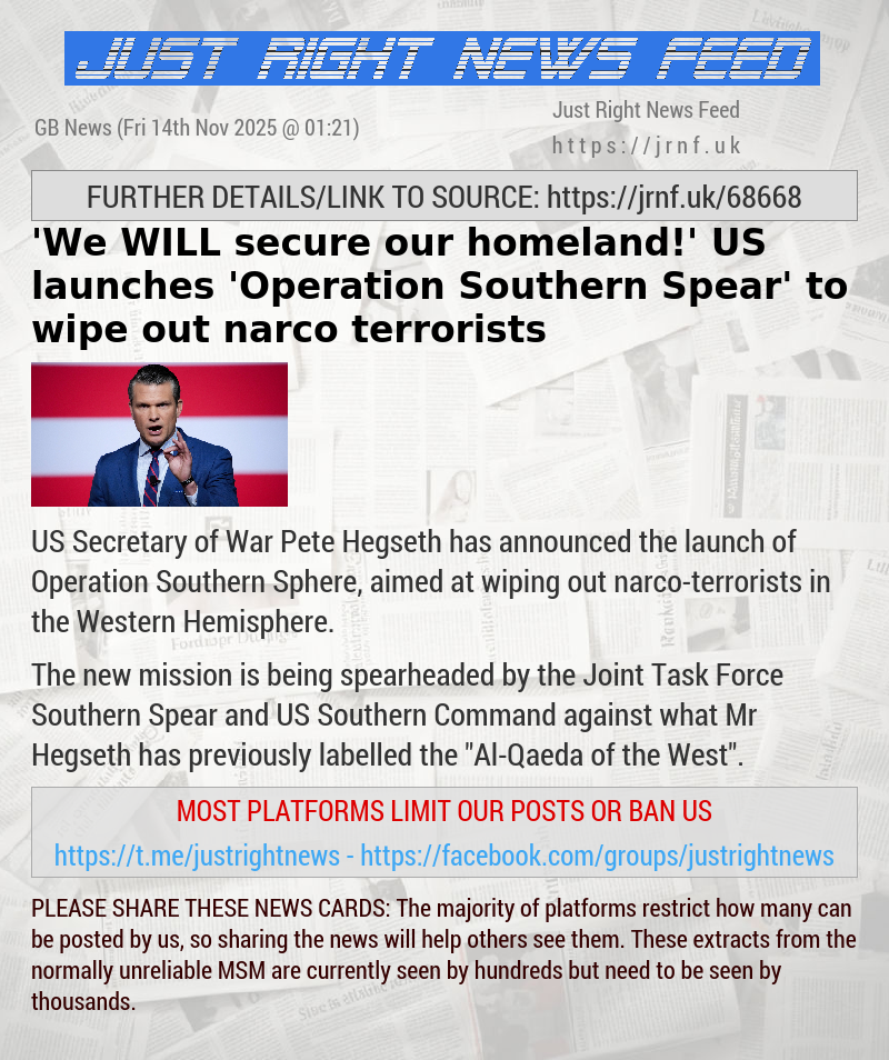 ’We WILL secure our homeland!’ US launches ’Operation Southern Spear’ to wipe out narco—terrorists