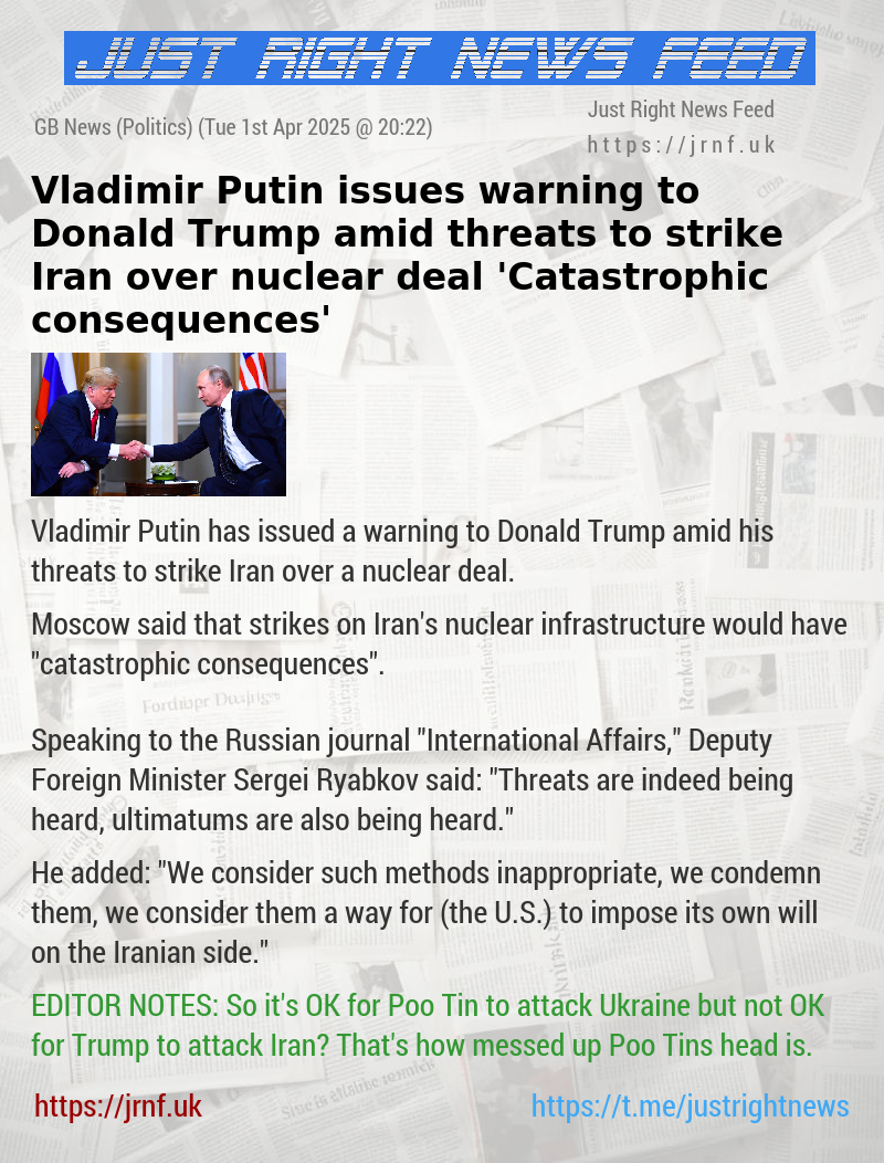 Vladimir Putin issues warning to Donald Trump amid threats to strike Iran over nuclear deal — ’Catastrophic consequences’
