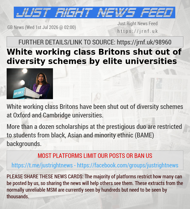 White working—class Britons shut out of diversity schemes by elite universities