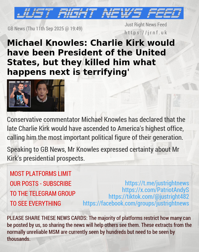 Michael Knowles: ‘Charlie Kirk would have been President of the United States, but they killed him — what happens next is terrifying’