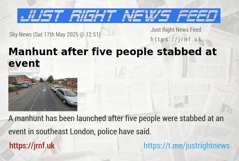 Manhunt after five people stabbed at event
