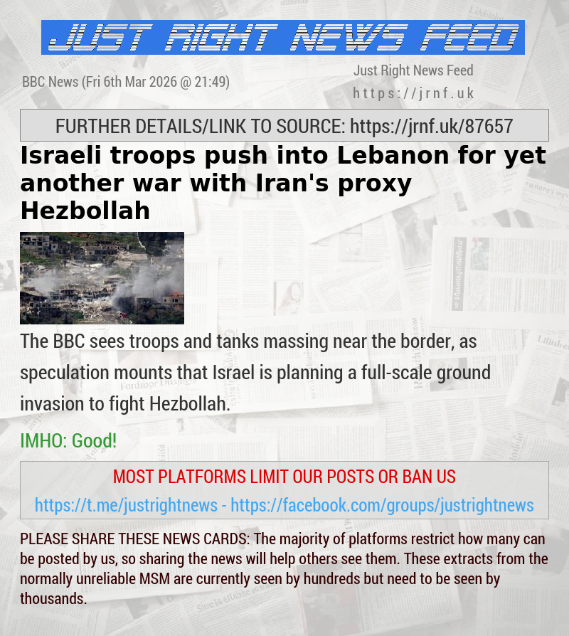 Israeli troops push into Lebanon for yet another war with Iran’s proxy Hezbollah