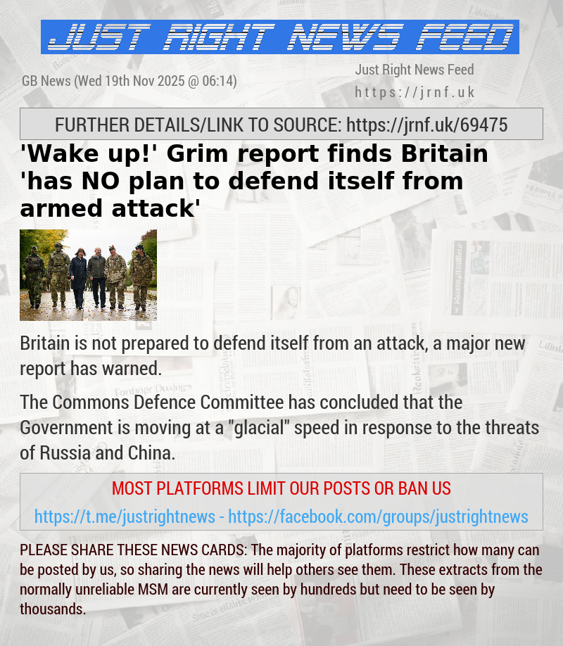 ’Wake up!’ Grim report finds Britain ’has NO plan to defend itself from armed attack’