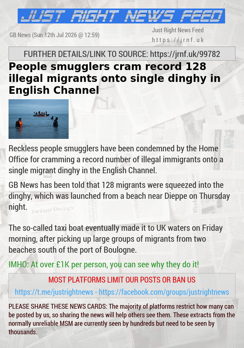People smugglers cram record 128 illegal migrants onto single dinghy in English Channel