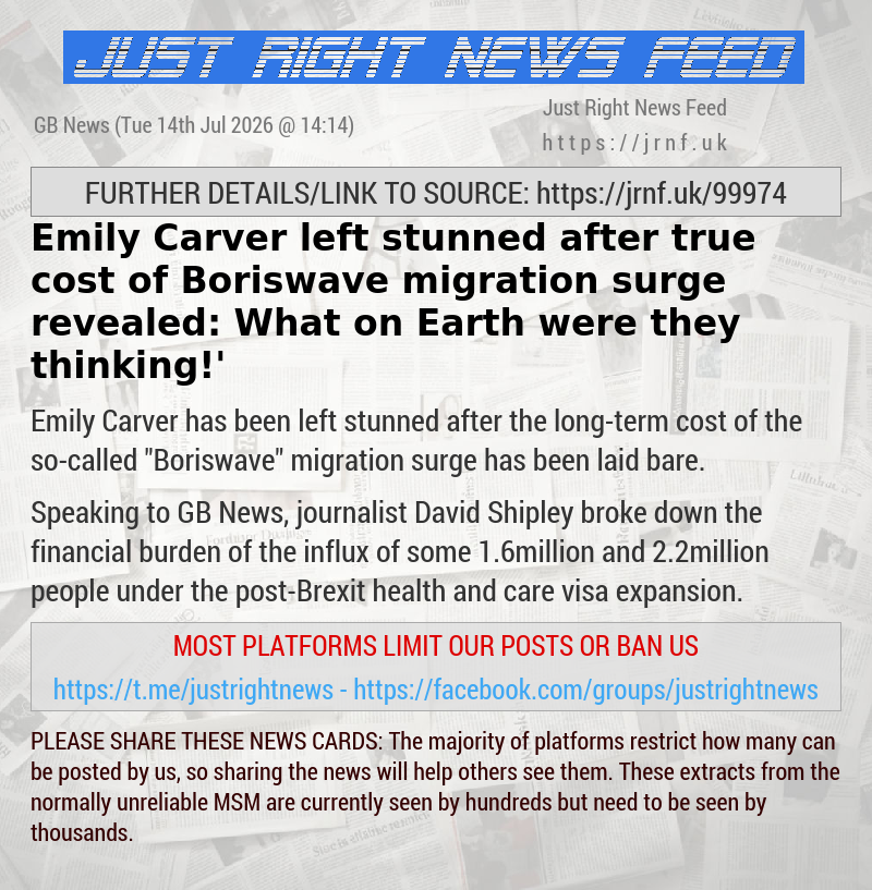Emily Carver left stunned after true cost of Boriswave migration surge revealed: ‘What on Earth were they thinking!’