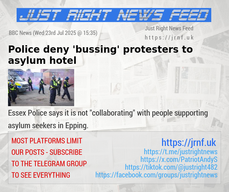 Police deny ’bussing’ protesters to asylum hotel