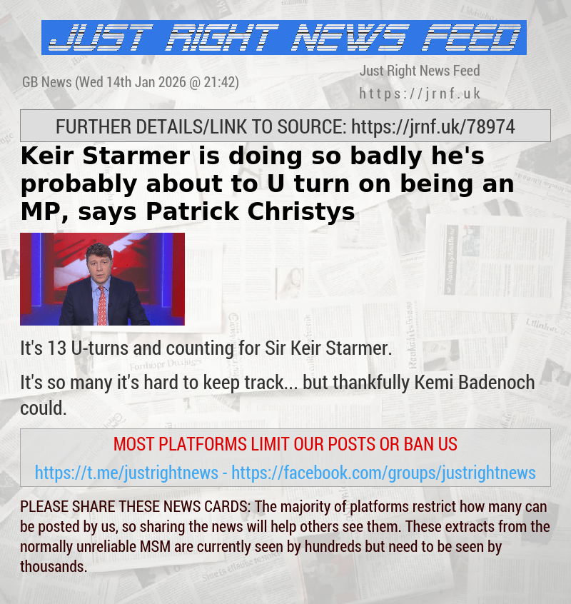 Keir Starmer is doing so badly he’s probably about to U—turn on being an MP, says Patrick Christys