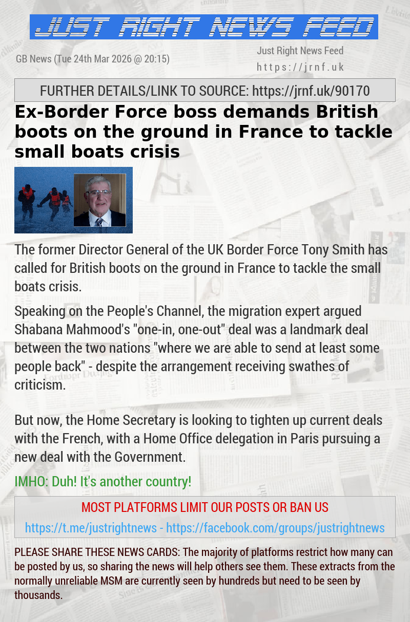 Ex—Border Force boss demands British boots on the ground in France to tackle small boats crisis