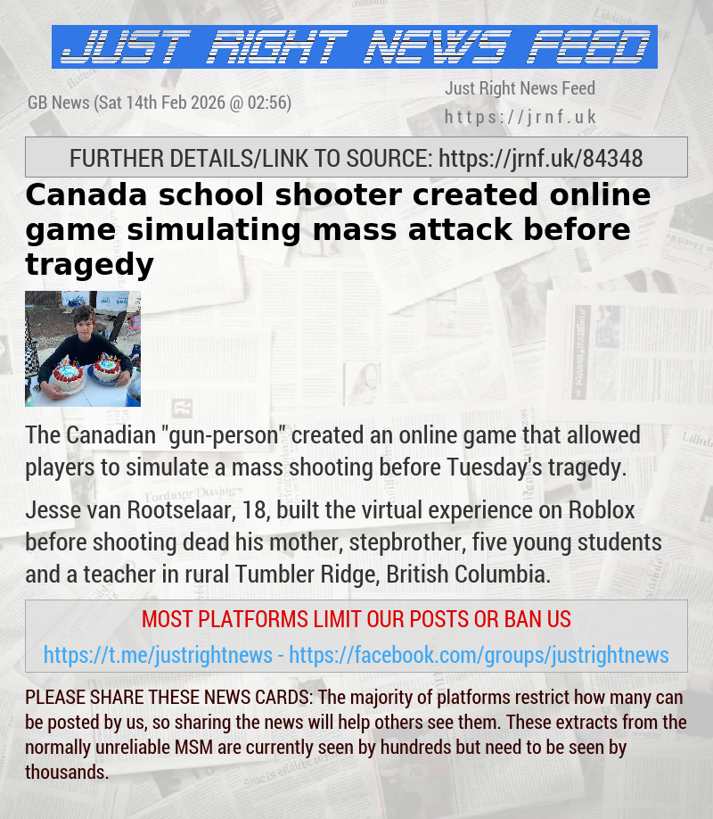 Canada school shooter created online game simulating mass attack before tragedy