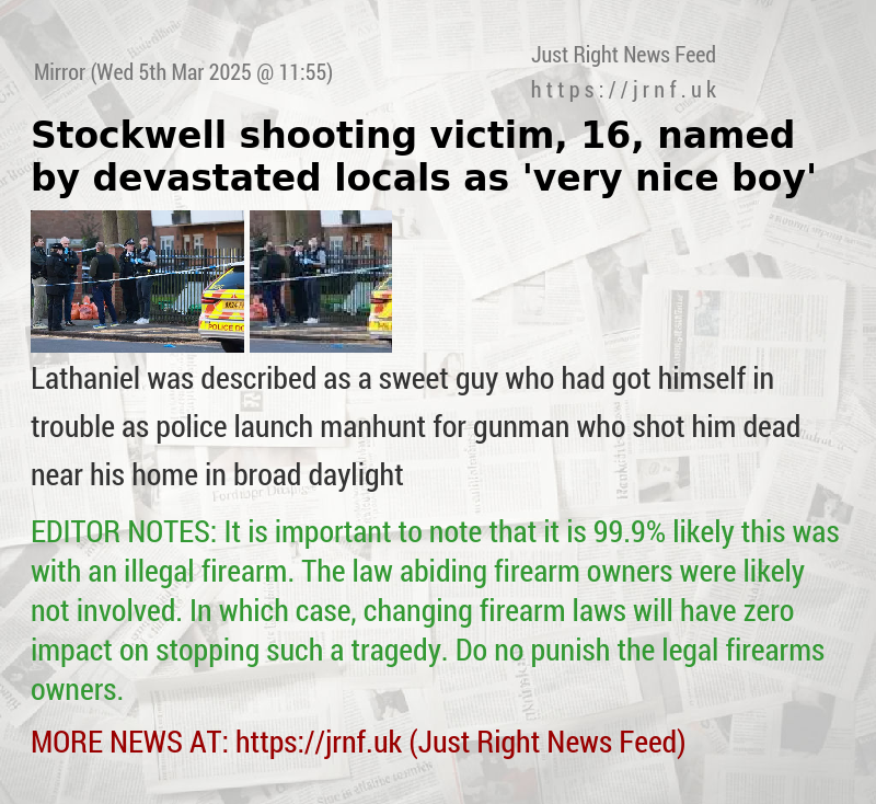 Stockwell shooting victim, 16, named by devastated locals as ’very nice boy’